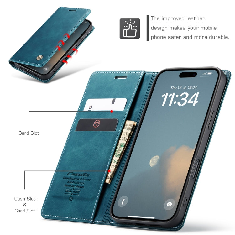 For iPhone 16 Pro CaseMe 013 Multifunctional Horizontal Flip Leather Phone Case(Blue) - iPhone 16 Pro Cases by CaseMe | Online Shopping UK | buy2fix