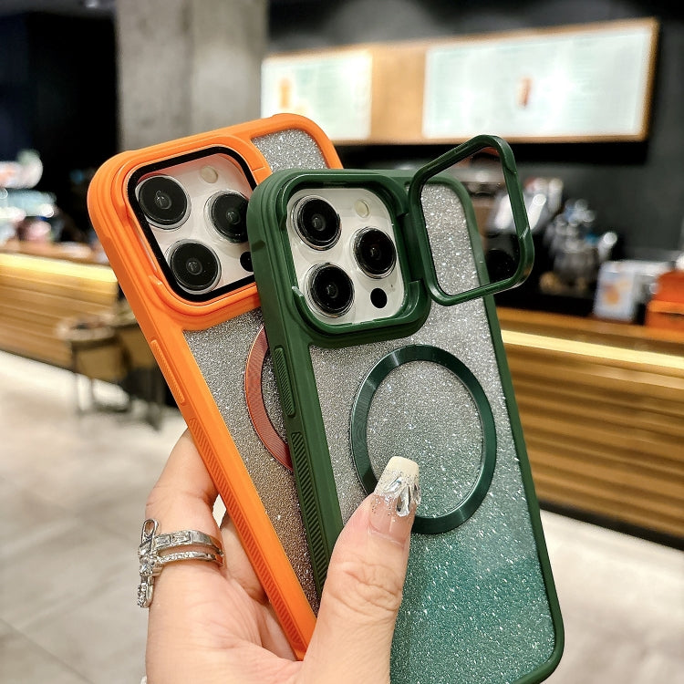 For iPhone 13 CD-grain Gradient Glitter Magsafe Acrylic Hybrid TPU Phone Case(Orange) - iPhone 13 Cases by buy2fix | Online Shopping UK | buy2fix