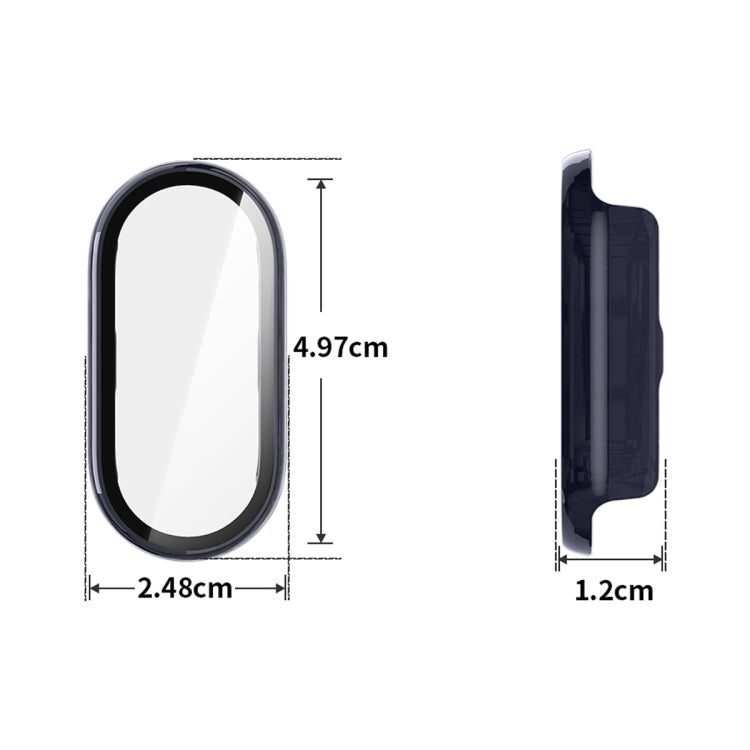 For Xiaomi Smart Band 9 / 9 NFC ENKAY Hat-Prince PC Frame Watch Protective Case with Tempered Film(White) - Watch Cases by ENKAY | Online Shopping UK | buy2fix