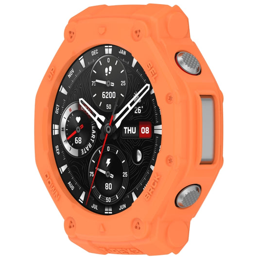 For Amazfit T-Rex3 Armor Hollow TPU Half Coverage Watch Case(Orange) - Watch Cases by buy2fix | Online Shopping UK | buy2fix