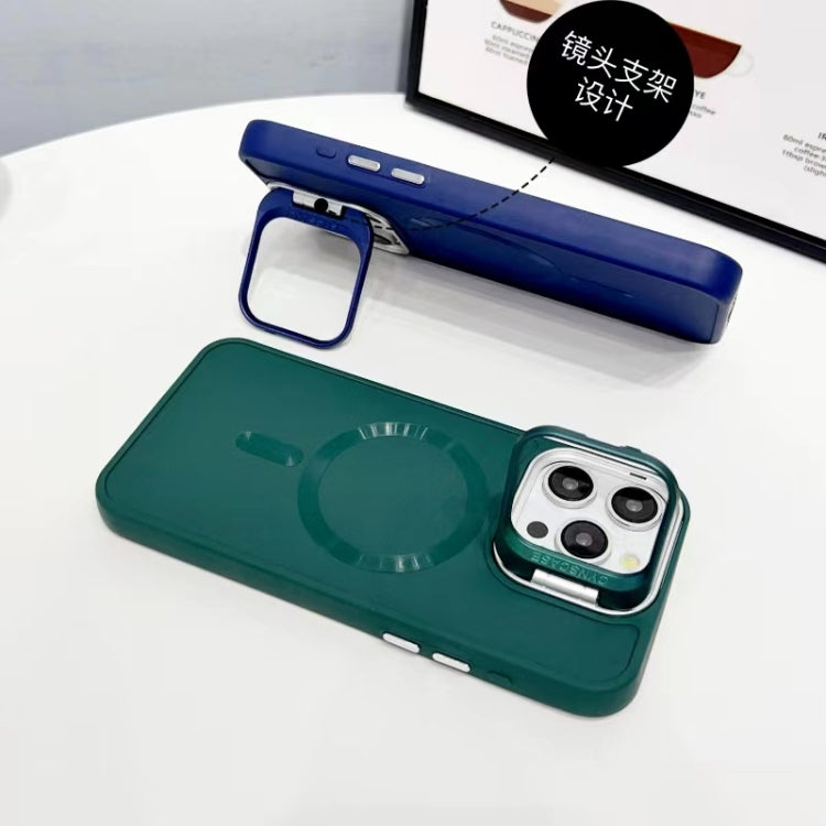 For iPhone 16 Pro Max CD Texture Frosted MagSafe Lens Holder Phone Case(Green) - iPhone 16 Pro Max Cases by buy2fix | Online Shopping UK | buy2fix