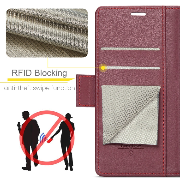 For OPPO Reno12 Pro 5G Global CaseMe 023 Butterfly Buckle Litchi Texture RFID Anti-theft Leather Phone Case(Red) - Reno12 Pro Cases by CaseMe | Online Shopping UK | buy2fix