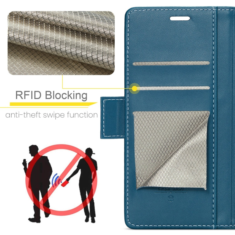 For OPPO Reno12 Pro 5G Global CaseMe 023 Butterfly Buckle Litchi Texture RFID Anti-theft Leather Phone Case(Blue) - Reno12 Pro Cases by CaseMe | Online Shopping UK | buy2fix