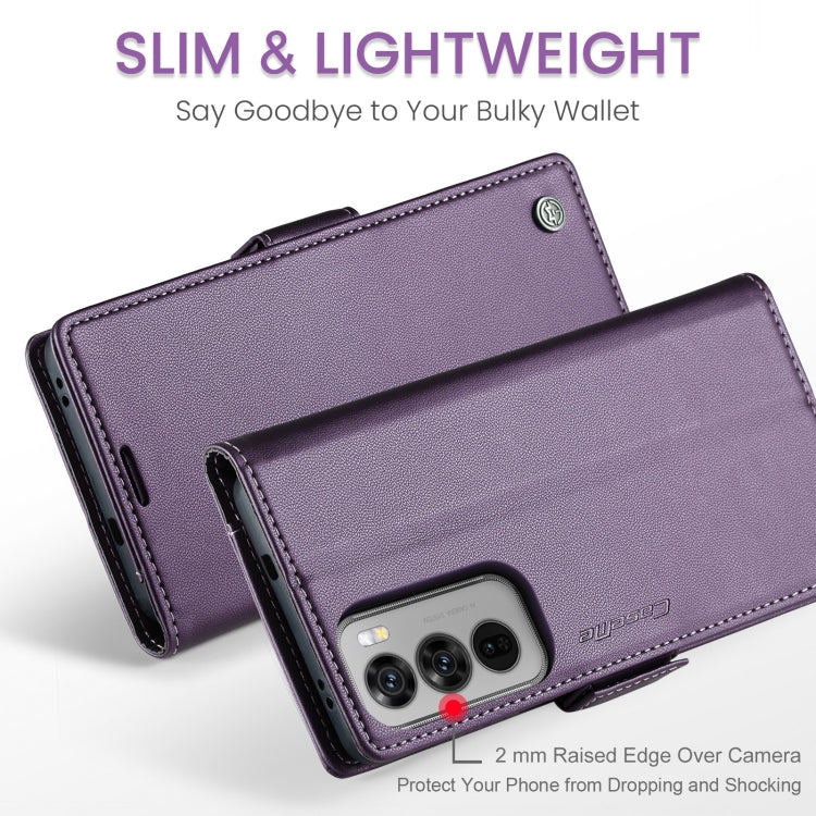 For OPPO Reno12 Pro 5G Global CaseMe 023 Butterfly Buckle Litchi Texture RFID Anti-theft Leather Phone Case(Purple) - Reno12 Pro Cases by CaseMe | Online Shopping UK | buy2fix