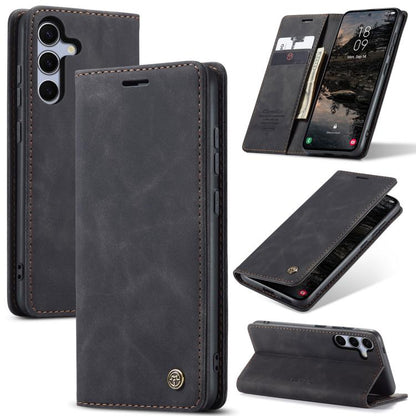 For Samsung Galaxy S25 5G CaseMe 013 Multifunctional Horizontal Flip Leather Phone Case(Black) - Galaxy S25 5G Cases by CaseMe | Online Shopping UK | buy2fix