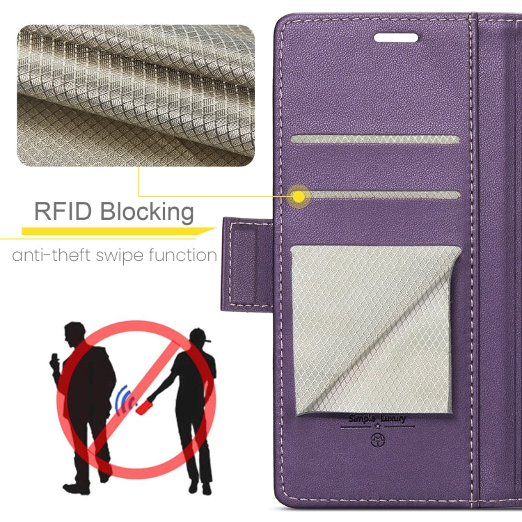 For Xiaomi 14T CaseMe 023 Butterfly Buckle Litchi Texture RFID Anti-theft Leather Phone Case(Purple) - 14T Cases by CaseMe | Online Shopping UK | buy2fix