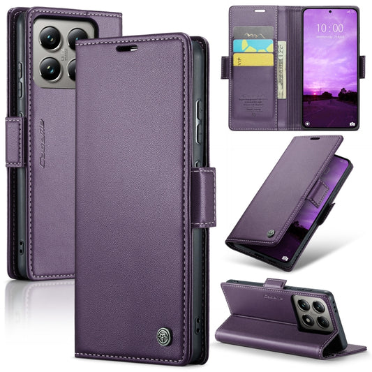 For Xiaomi 14T Pro CaseMe 023 Butterfly Buckle Litchi Texture RFID Anti-theft Leather Phone Case(Purple) - 14T Pro Cases by CaseMe | Online Shopping UK | buy2fix