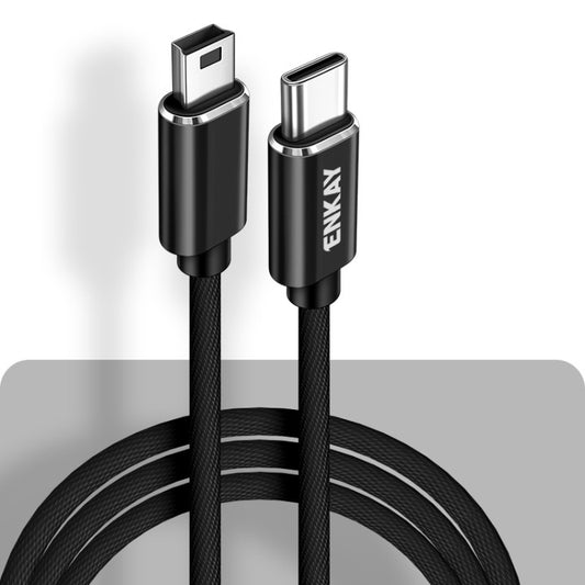 ENKAY ENK-CB169USB C / Type-C to Mini USB 2.0 Charging Cord Data Cable, Length 1m(Black) - Cable & Adapters by ENKAY | Online Shopping UK | buy2fix