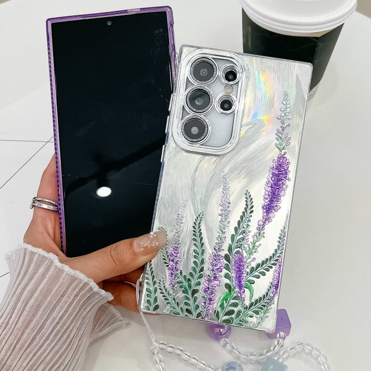 For Samsung Galaxy S25+ 5G Electroplating Flowers Plants Texture Wristband TPU Phone Case(Wildflower FL2) - Galaxy S25+ 5G Cases by buy2fix | Online Shopping UK | buy2fix