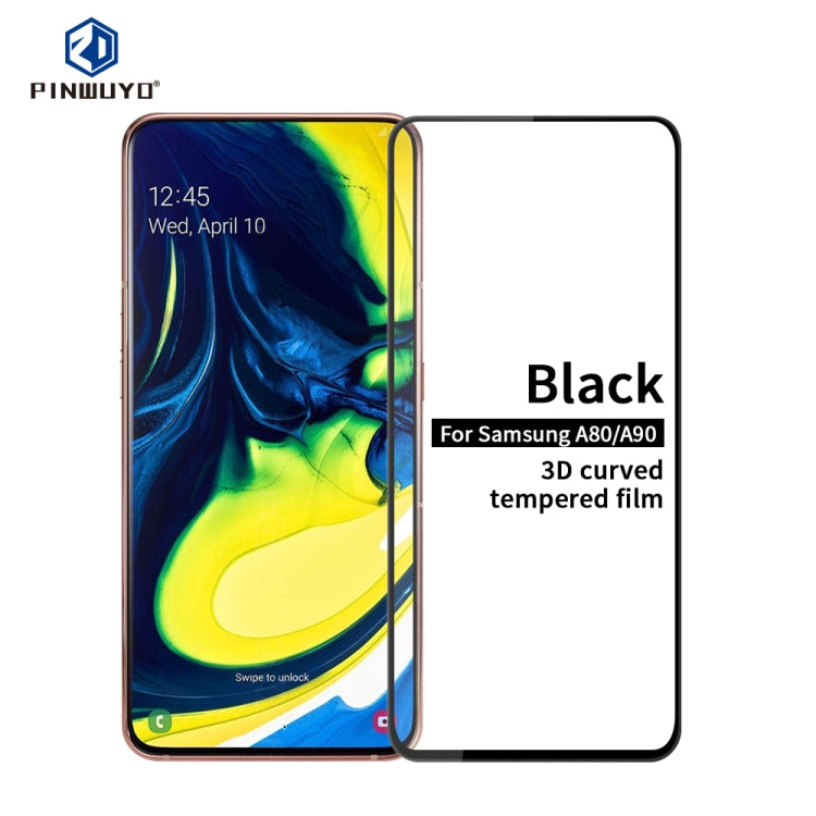 PINWUYO 9H 3D Curved Tempered Glass Film for Galaxy A50 （black） - Galaxy Tempered Glass by PINWUYO | Online Shopping UK | buy2fix