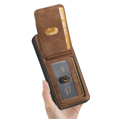 For Samsung Galaxy S25+ 5G Retro Splitable Magnetic Stand Card Bag Leather Phone Case(Brown) - Galaxy S25+ 5G Cases by buy2fix | Online Shopping UK | buy2fix