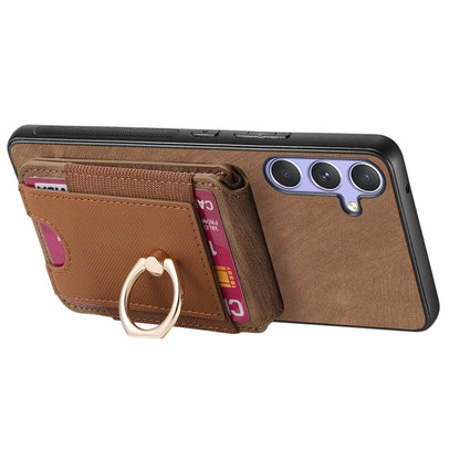 For Samsung Galaxy S25 Ultra 5G Retro Splitable Magnetic Stand Card Bag Leather Phone Case(Brown) - Galaxy S25 Ultra 5G Cases by buy2fix | Online Shopping UK | buy2fix