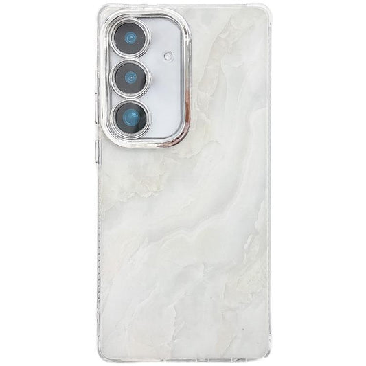 For Samsung Galaxy S25 5G Electroplated Marble Texture Phone Case(White M8) - Galaxy S25 5G Cases by buy2fix | Online Shopping UK | buy2fix