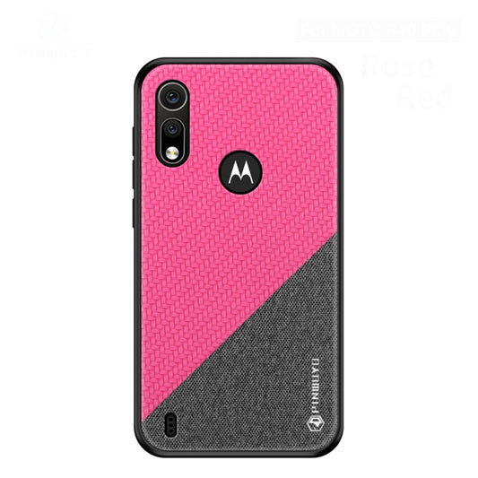 PINWUYO Hong Series Anti-fall TPU+ Chemical Fiber Cloth Protective Cover for Moto P40 play(Red) - Motorola Cases by PINWUYO | Online Shopping UK | buy2fix