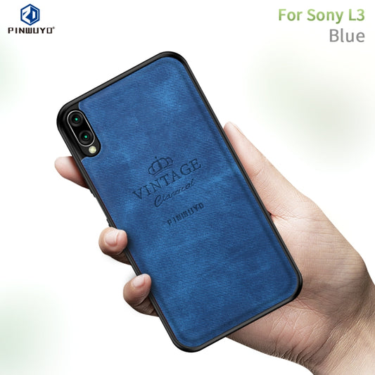 PINWUYO Shockproof Waterproof Full Coverage TPU + PU cloth+Anti-shock cotton Protective Case  for Sony Xperia L3(Blue) - Sony Cases by PINWUYO | Online Shopping UK | buy2fix