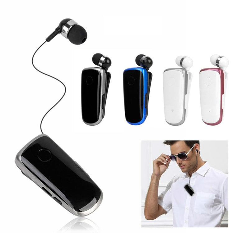 K39 Wireless Bluetooth Headset CSR DSP chip In-Ear Vibrating Alert Wear Clip Hands Free Earphone (White) - Bluetooth Earphone by buy2fix | Online Shopping UK | buy2fix