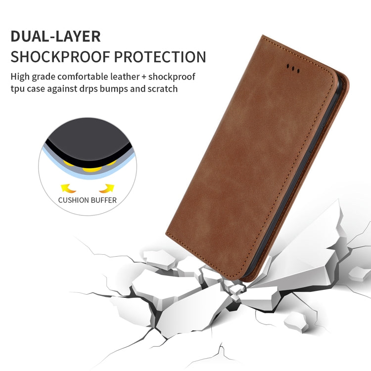 Retro Skin Feel Business Magnetic Horizontal Flip Leather Case for Huawei Honor 20 Pro(Brown) - Honor Cases by buy2fix | Online Shopping UK | buy2fix