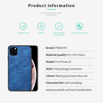 For iPhone 11 Pro PINWUYO Shockproof Waterproof Full Coverage PC + TPU + Skin Protective Case (Blue) - iPhone 11 Pro Cases by PINWUYO | Online Shopping UK | buy2fix