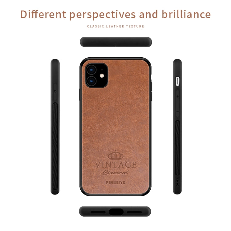 PINWUYO Pin Rui Series Classical Leather, PC + TPU + PU Leather Waterproof And Anti-fall All-inclusive Protective Shell for iPhone 11(Brown) - More iPhone Cases by PINWUYO | Online Shopping UK | buy2fix