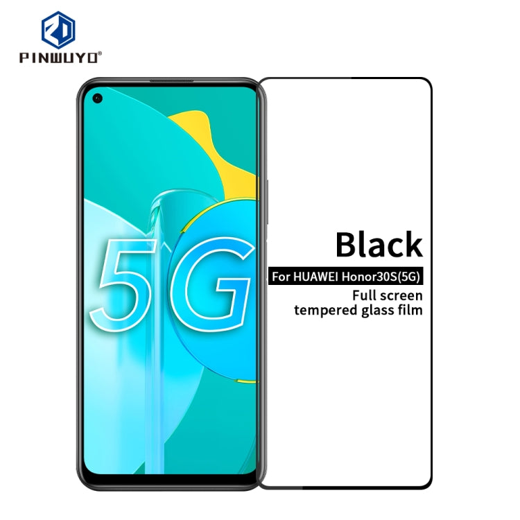 For Huawei Honor 30S 5G PINWUYO 9H 2.5D Full Screen Tempered Glass Film(Black) - Honor Tempered Glass by PINWUYO | Online Shopping UK | buy2fix