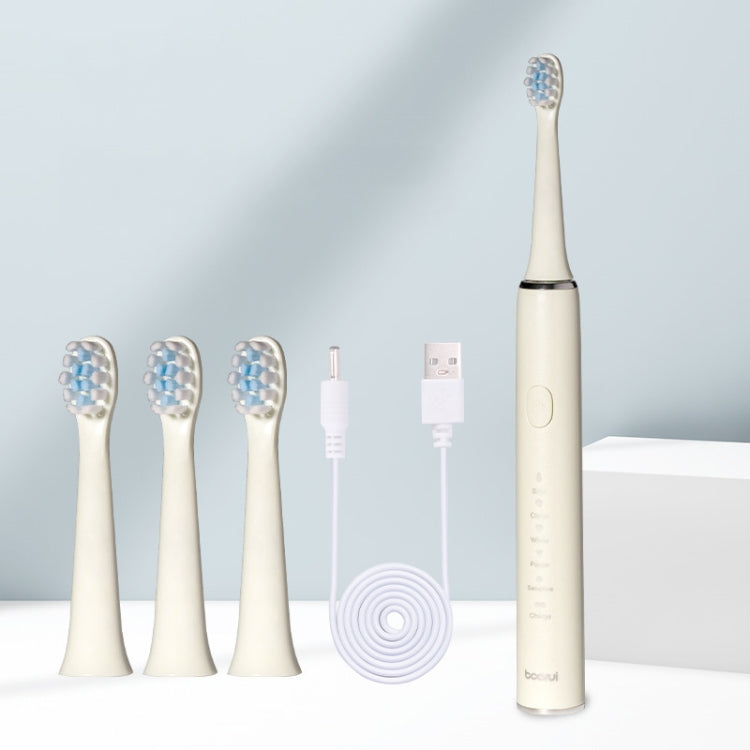 Boorui BR-Z5 USB Fast Charge Soft Toothbrush 5 Gear Sonic Electric Toothbrush(Light Green) - Toothbrushes by buy2fix | Online Shopping UK | buy2fix