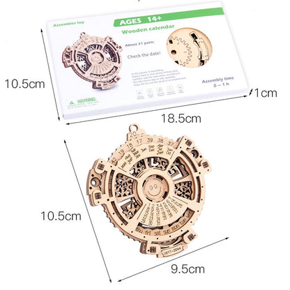 Children Wooden Mechanical Gear Perpetual Calendar 3D Puzzle Model DIY Assembled Toys - DIY Developmental Toys by buy2fix | Online Shopping UK | buy2fix