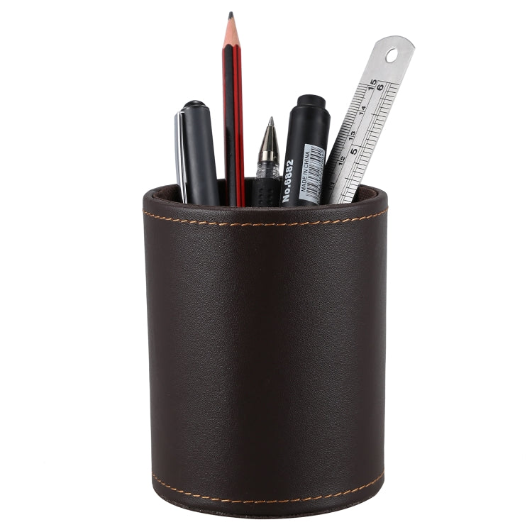 Faux Leather Leather Penholder Desk Supplies Organizer(Brown) - Pen Holder by buy2fix | Online Shopping UK | buy2fix