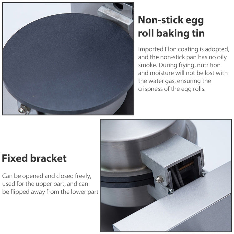 Stainless Steel Single-head Egg Roll Machine Ice Cream Crisp Egg Roller, Size:320x250x178cm - Cooking Tools by buy2fix | Online Shopping UK | buy2fix