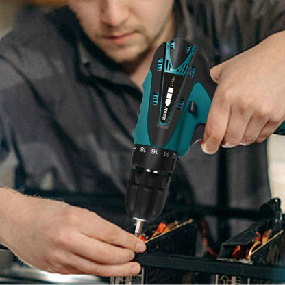 HILDA Electric Drill Cordless Screwdriver Lithium Battery Mini Drill Cordless Screwdriver Power Tools, EU Plug, Model:12V with Plastic Box - Drill & Drill Bits by buy2fix | Online Shopping UK | buy2fix