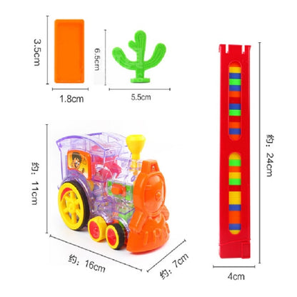 Puzzle Domino Car Electric Train With Sound And Light Music Automatic Licensing Electric Car Toy( Transparent) - Music Toys by buy2fix | Online Shopping UK | buy2fix