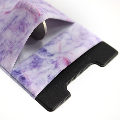 Marble Pattern Road Stretch Phone Back Plastic Card Holder Sticky Phone Clip(Purple  ) - Card & Passport Bags by buy2fix | Online Shopping UK | buy2fix