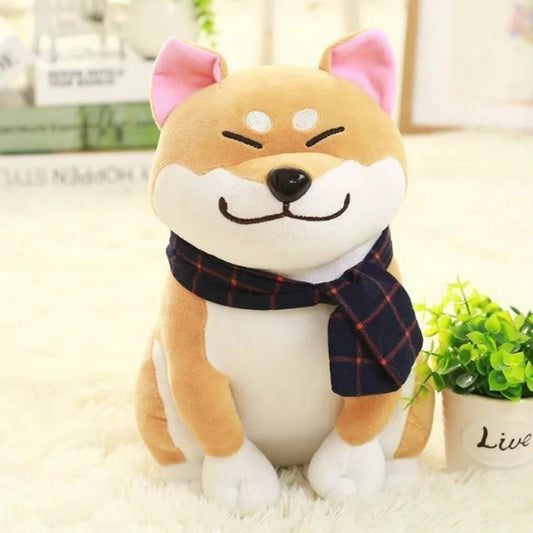 Couple Scarf Shiba Inu Dog Plush Toy, Color: Brown, Size:45cm - Soft Toys by buy2fix | Online Shopping UK | buy2fix