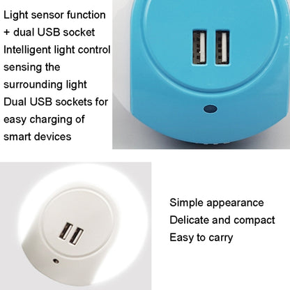 A78B LED Night Light With USB Port Intelligent Light Control Sensor Light, Plug:EU Plug(Pink) - Sensor LED Lights by buy2fix | Online Shopping UK | buy2fix