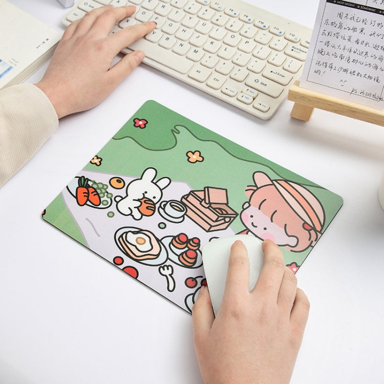 5 PCS Creative Cute Cartoon Rabbit Girl Mouse Pad Laptop Student Mouse Pad(Sleeping) - Mouse Pads by buy2fix | Online Shopping UK | buy2fix