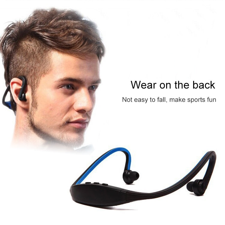 S9 Wireless Sports Bluetooth Earphones for iPhone Huawei XiaoMi Phone, Support TF / SD Card & Microphone(Blue) - Neck-mounted Earphone by buy2fix | Online Shopping UK | buy2fix