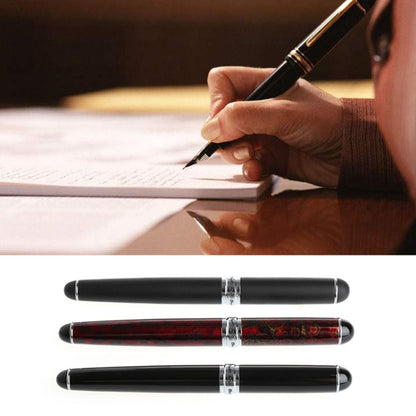 X750 Stationery Stainless Steel Fountain Pen Medium Nib Ink Pens School Oiifice Gift, Nib Size:0.5mm(Black) - Fountain Pens by buy2fix | Online Shopping UK | buy2fix