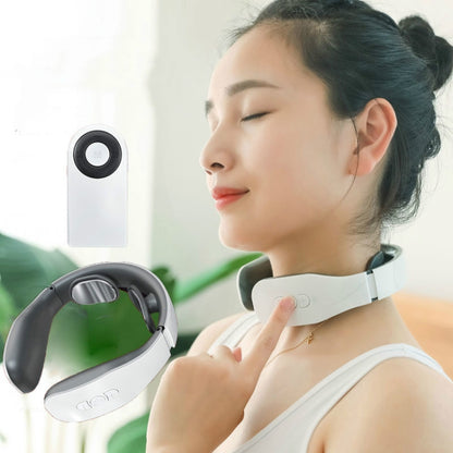 Cervical Massager Electromagnetic Pulse Heating Neck Protector, Style:Charging Remote Heating - Massage & Relaxation by buy2fix | Online Shopping UK | buy2fix