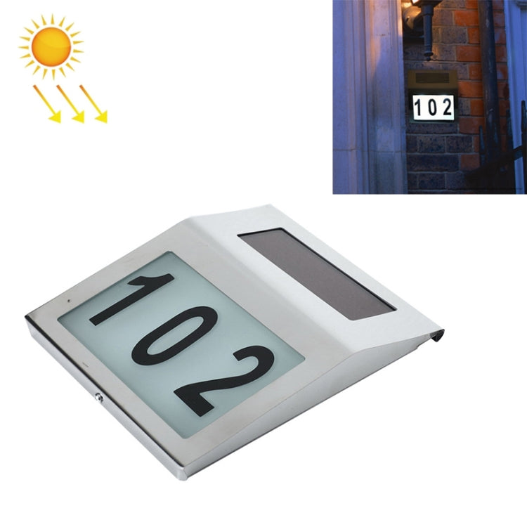 2 LEDs Outdoor Waterproof Solar Stainless Steel Wall Mounted House Number Light Indicator - Solar Lights by buy2fix | Online Shopping UK | buy2fix