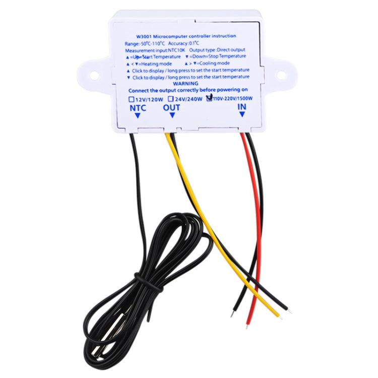 XH-W3001 Digital LED Temperature Controller Arduino Cooling Heating Switch Thermostat NTC Sensor 220V - Indoor Thermometer by buy2fix | Online Shopping UK | buy2fix