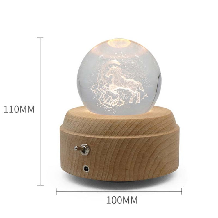 Girl Bedside Lamp Crystal Ball Wooden Base Music Box Charging Glow Rotating Night Light, Random Music(Rose I love U) - Novelty Lighting by buy2fix | Online Shopping UK | buy2fix