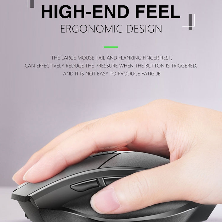 Inphic A1 6 Keys 1000/1200/1600 DPI Home Gaming Wireless Mechanical Mouse, Colour: Black Wireless+Bluetooth 4.0+Bluetooth 5.0 - Wireless Mice by Inphic | Online Shopping UK | buy2fix