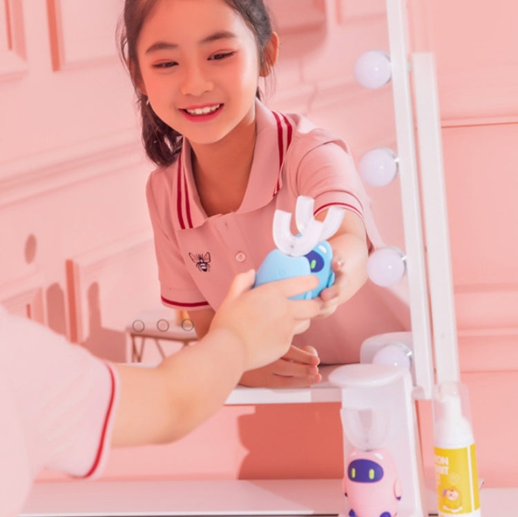 Lanbeibei Children U-Shaped Automatic Electric Toothbrush 6-12 Years Old Home Version (Blue) - Toothbrushes by buy2fix | Online Shopping UK | buy2fix