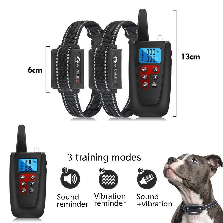 PaiPaitek PD526V-2 1 In 2 100-Speed Sound Vibration Remote Control Training Dog Device Anti-Barking Device Electronic Remote Control Collar - Training Aids by PaiPaitek | Online Shopping UK | buy2fix