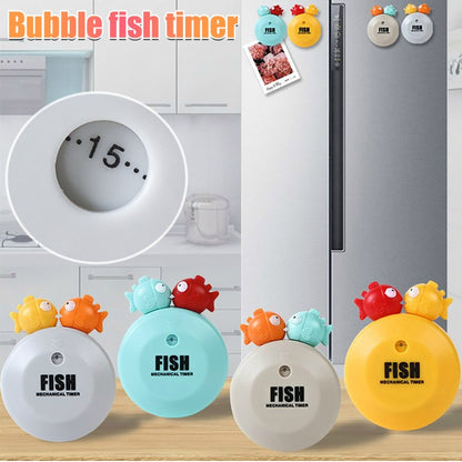 Animal Cartoon Mechanical Timer Refrigerator Magnet Timer, Specification:  Bubble Fish (Gray) - Digital Countdown by buy2fix | Online Shopping UK | buy2fix