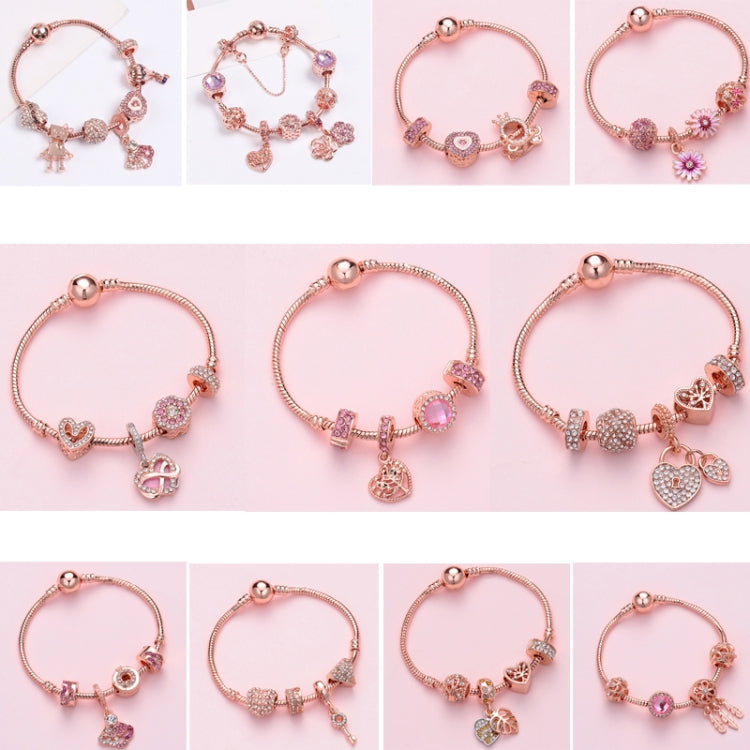 SL126 18cm Women Rose Gold Beaded Bracelet - Bracelets by buy2fix | Online Shopping UK | buy2fix
