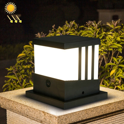 Solar Outdoor Waterproof Column Head Lamp Courtyard Landscape Lamp(Black) - Solar Lights by buy2fix | Online Shopping UK | buy2fix