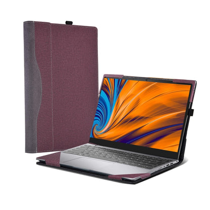 For Samsung Galaxy Book 4 Pro 14 Inch Leather Laptop Anti-Fall Protective Case(Wine Red) - 14.1 inch by buy2fix | Online Shopping UK | buy2fix