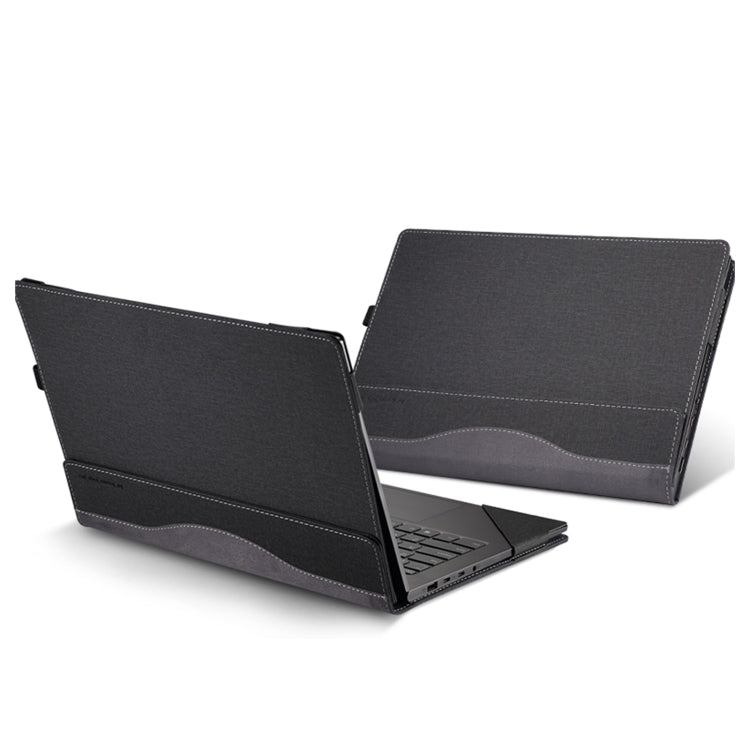 For Samsung Galaxy Book 3 Pro 360 16 Inch Leather Laptop Anti-Fall Protective Case(Black) - 15.6 - 17 inch by buy2fix | Online Shopping UK | buy2fix