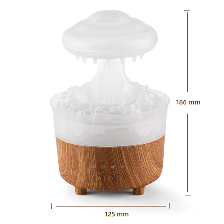 V50 Desktop Colorful Night Light Humidifier Wood Grain Water Drop Aroma Diffuser, Spec: EU Plug(White) - Air Purifiers & Accessories by buy2fix | Online Shopping UK | buy2fix