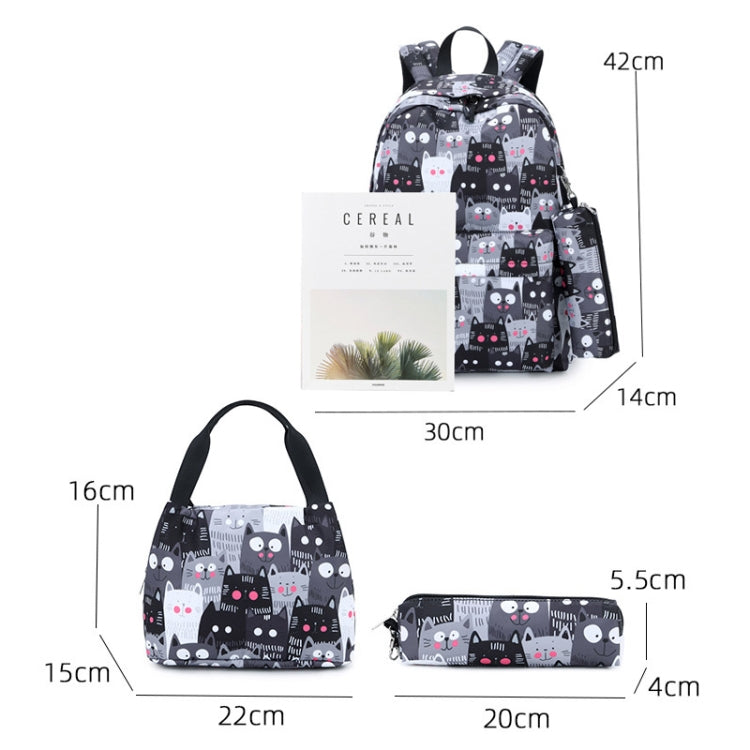 3 PCS / Set 2035 Printed Backpack Large-Capacity Leisure Computer Backpack Student School Bag(Grey) - Double-shoulder Bags by buy2fix | Online Shopping UK | buy2fix